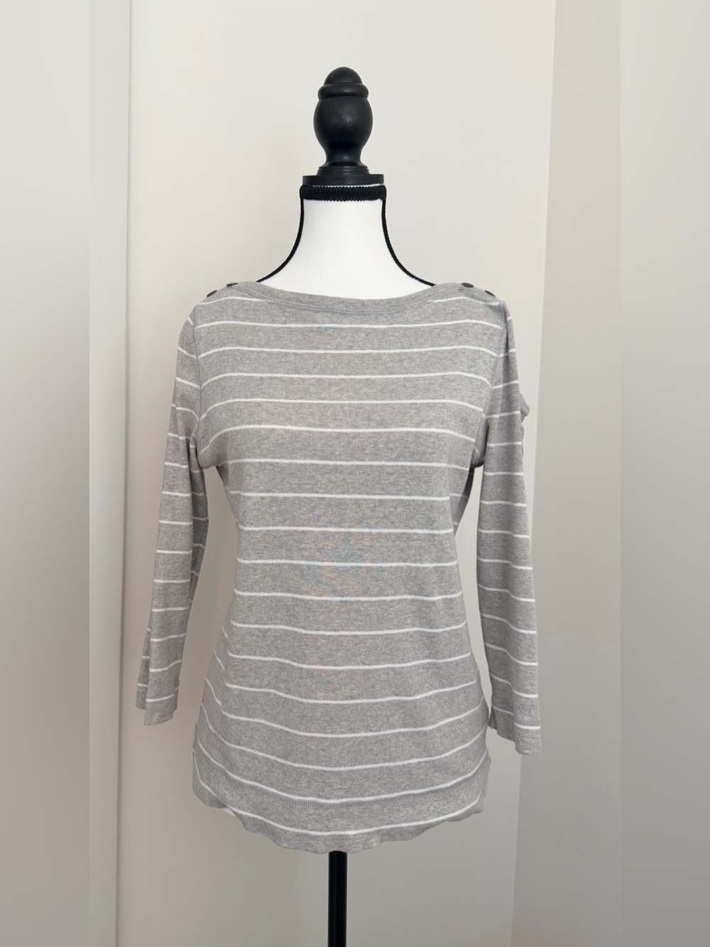 Lauren Ralph Lauren 100% Cotton Striped Boatneck Top – Large